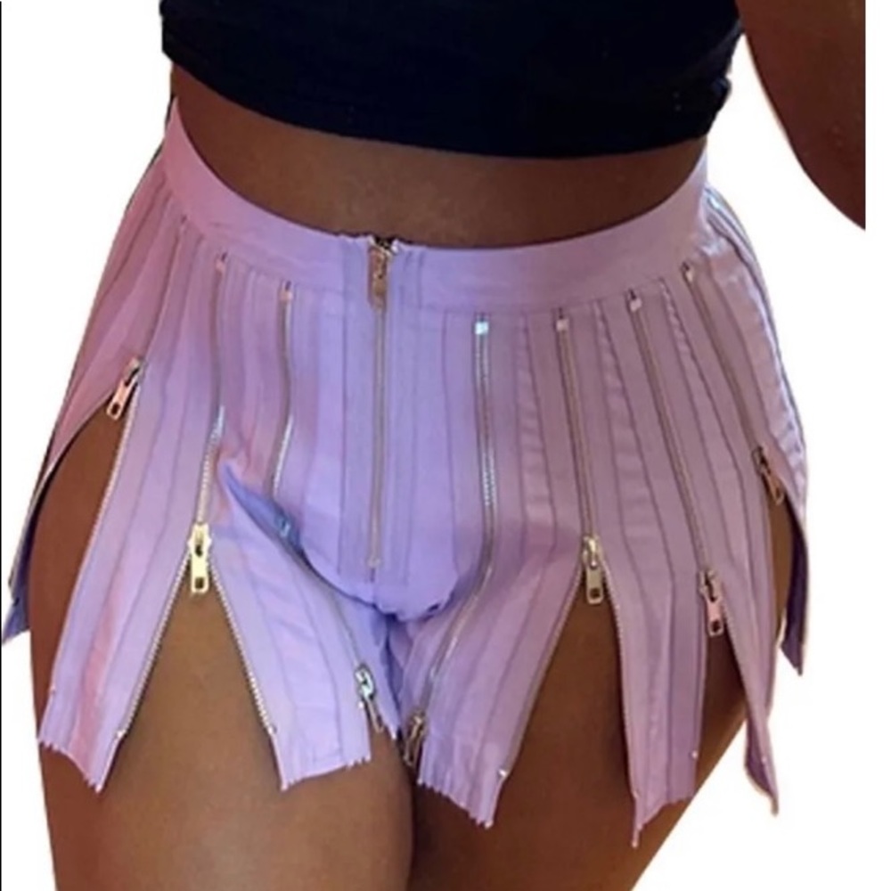 Zipper Lavender Shorts